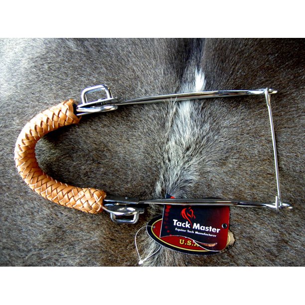 horse steel bit hackamore tack 10" cheeks braided 10" nose bridle