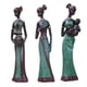 thumbnail image 5 of Estatuas de mesa de mujeres africanas, figuras, soportes, artesanías de resina, coleccionables Verde, 5 of 9