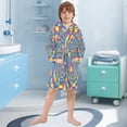 thumbnail image 5 of FORMRS Niños Bathrobe Unisex Hooded Robe Soft Plush Pajamas Sleepwear, Size 2-3T, Psychedelic Pattern, 5 of 7