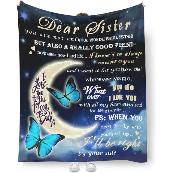 LHSHID Sister Gifts from Sister Gift for Sister from Sister/Brother Soul Sister Unique Birthday Gifts for Women to My Sister Graduation Birthday Christmas Thanksgiving Gifts Sister Throw Blanket