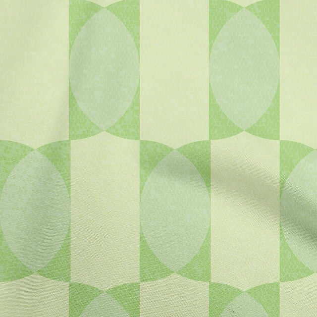 oneOone Cotton Silk Light Green Fabric Geometric Allover Shape Sewing Craft Projects Fabric Prints By Yard 42 Inch Wide