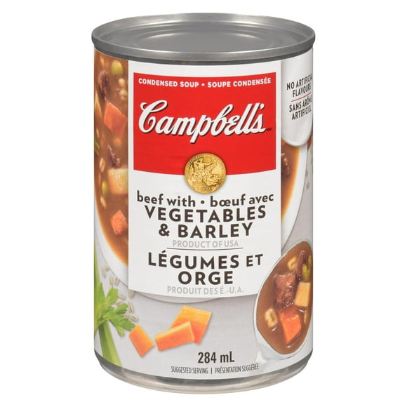 Campbell's Beef with Vegetables & Barley Condensed Soup, Condensed Soup, 284 mL