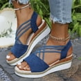 thumbnail image 1 of WILLBEST Sandalias De Playa Para Mujer, Cómodas Sandalias Casuales Para Mujer, Para Verano, Playa, Caminar, Vacaciones, Trajes Con Tacón Medio, Punta Abierta, Diseño, 1 of 8