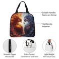 thumbnail image 3 of Rateoe Red And White Fire Bird Pattern Insulated Lunch Bag with Thick Aluminum Foil Lunch Tote Bag with Front Pocket for Men and Women, Ideal for Work, School, Picnics, and Travel, 3 of 5