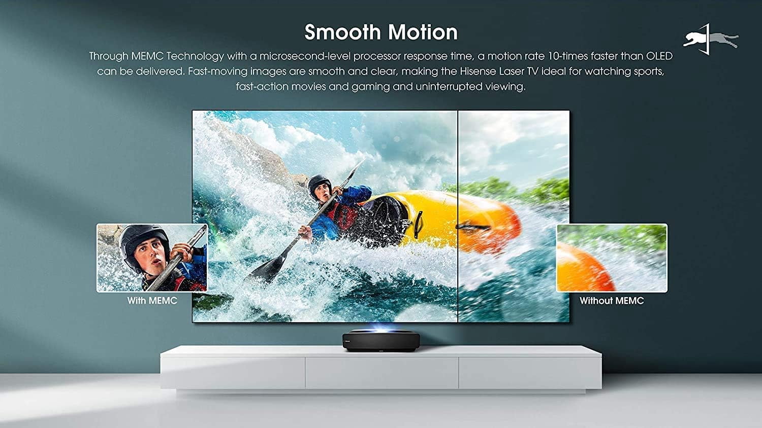 Hisense 100L5F 100" 4K UHD Smart Laser TV, Ultra Short Throw, HDR10, Dolby Atmos, ALR Screen, Vidaa OS