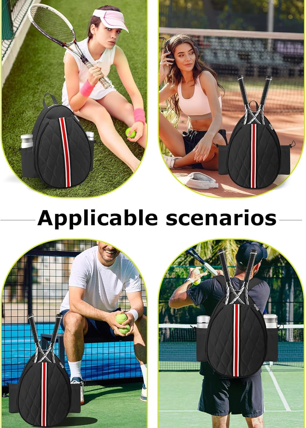 17in Tennis Backpack for 2 Rackets & Gear, Sports Bag with Wet/Dry Compartment, Unisex Backpack for Men and Women, Ideal Gift for Tennis & Pickleball