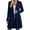 Navy, variant on Women's Ribbed Knit Open Front Cardigan Long Sleeve V-Neck Longline Duster Coat with Pockets Casual Fall Winter Outerwear Navy L