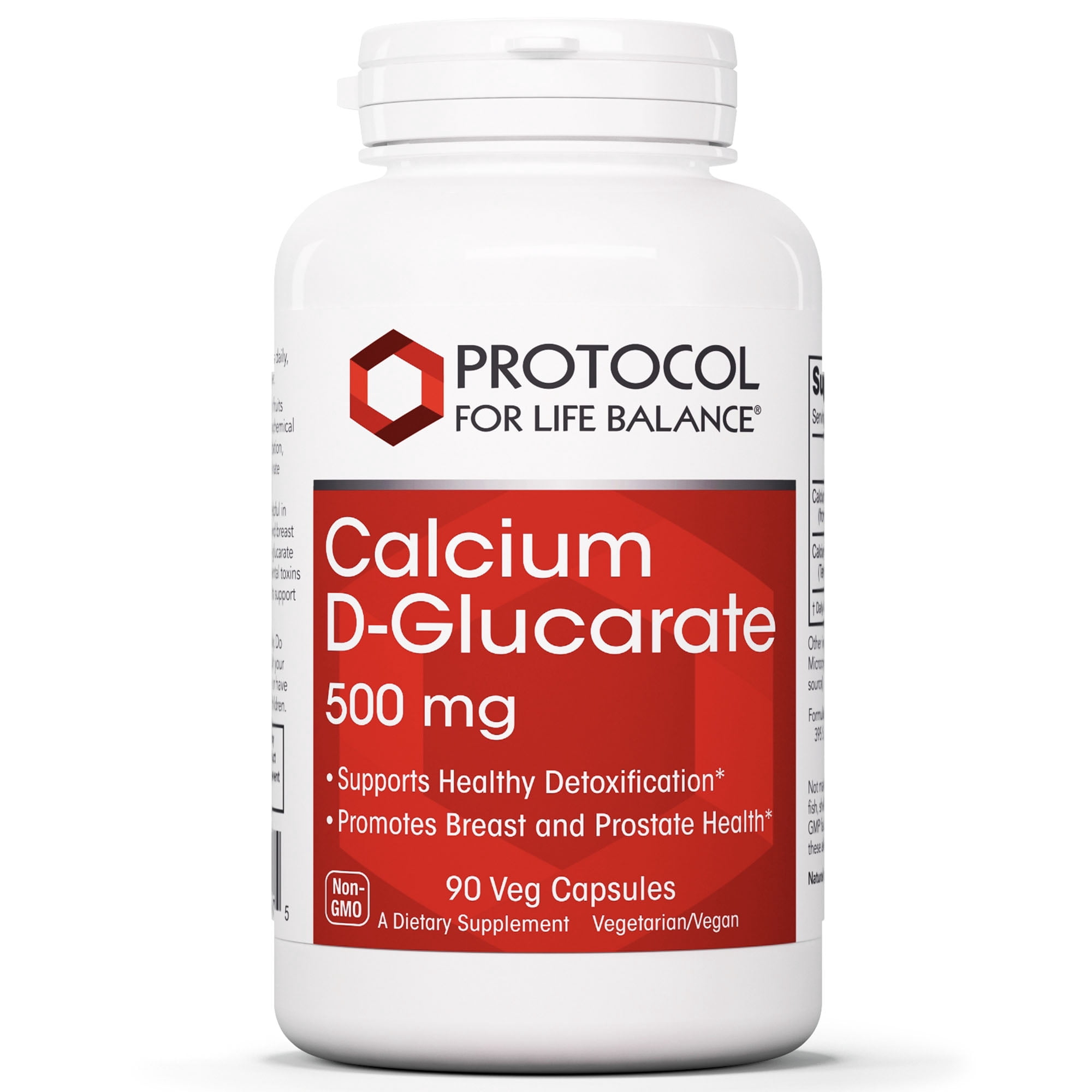 Protocol For Life Balance - Calcium D Glucarate 500mg - Supports Healthy Detoxification, Promotes Liver Detox, Breast, Colon and Prostate Health - 90 Vegetable Capsules