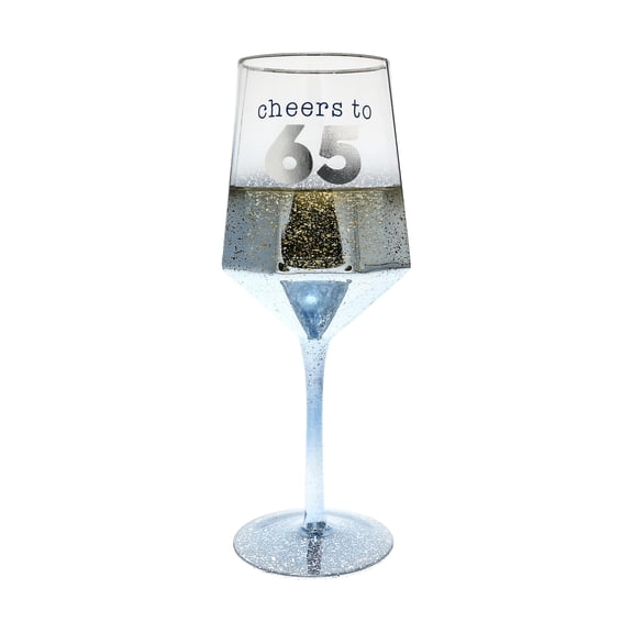 Pavilion Gift Company- Cheers To 65-18oz Milestone Birthday Celebration Family Friends 65th Birthday Kitchenware Wine Lover Wine Glass