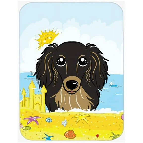 Carolines Treasures  Longhair Black & Tan Dachshund Summer Beach Mouse Pad