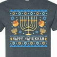 thumbnail image 4 of Inktastic Happy Hanukkah Sweater Style Design with Menorah and Dreidel T-Shirt, 4 of 5