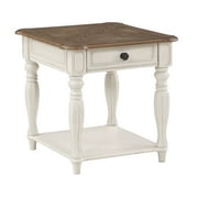 ACME Florian End Table in Oak and Antique White