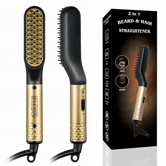 Genkent Beard Straightener for Men, Hair & Beard Straightener Comb,110-240 Voltage, 2 Temperature Modes