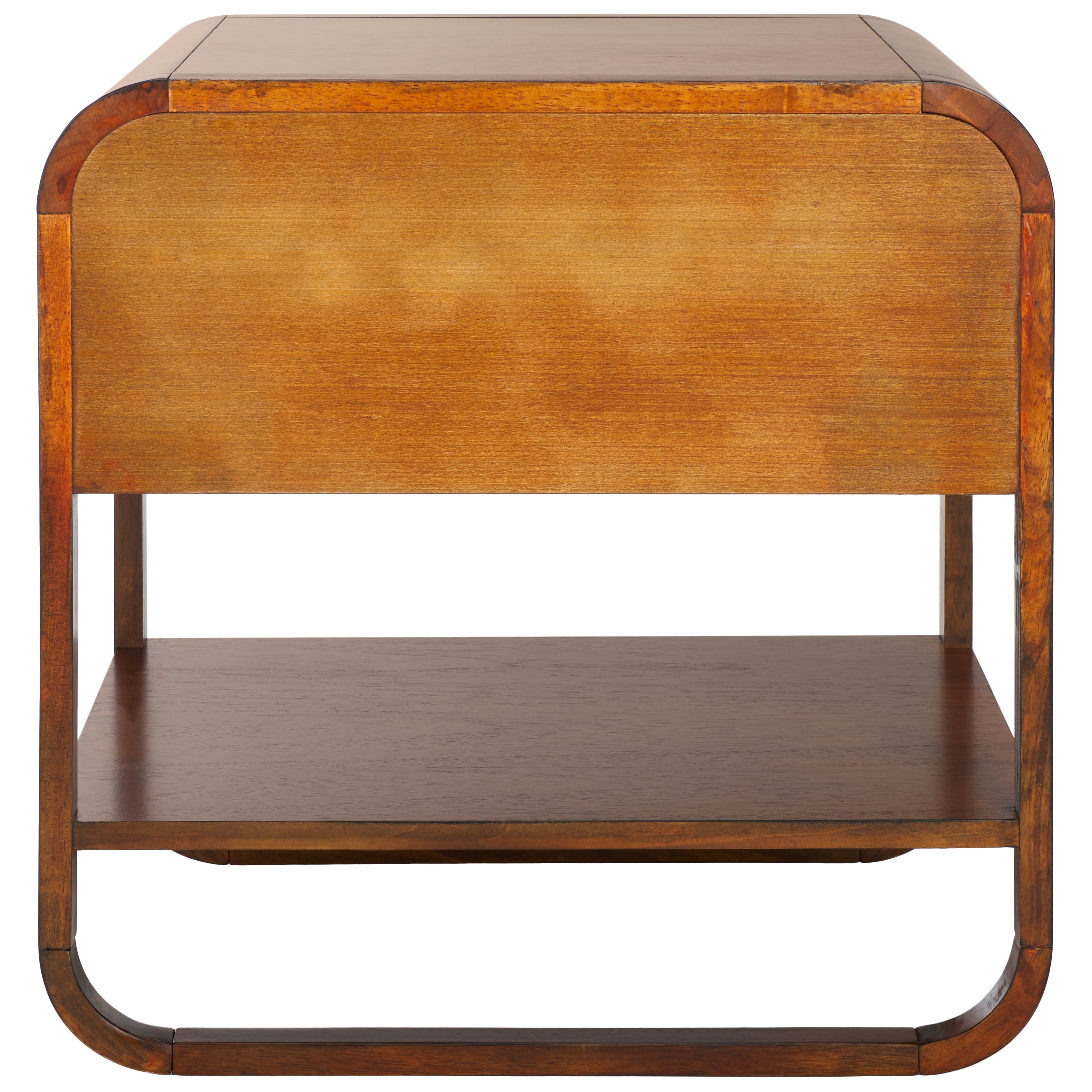 SAFAVIEH Yunis Contemporary 1 Drawer Nightstand,Walnut/Natural Rattan