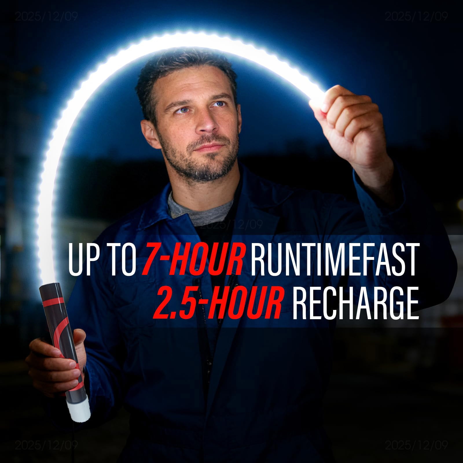 yocbz LED Flashlight Stick,Bendable High Lumens Lighting Torch,Professional Work Light,Portable Automotive Illumination Tool for SUV Engines Hard Reach Areas,7 Hours Battery Life,27"(1pc)