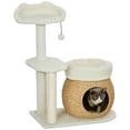 thumbnail image 1 of PawHut 31" Cat Tree Tower with Scratching Posts, Cat Condo, Beds, Toy Ball, 1 of 10