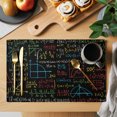 thumbnail image 2 of Math Formula Geometric Placemats Set of 4, Modern Art Black Yellow Washable Wipeable Table Mats for Dining Tables, Indoor Outdoor Kitchen Place Mats for Holiday Party Table Decor, 2 of 9