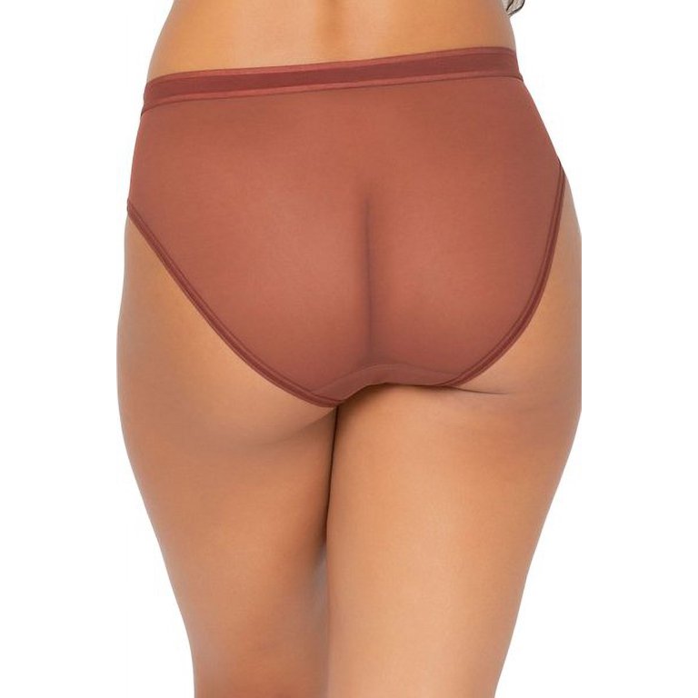 Women's Curvy Couture 1313 Sheer Mesh Hipster Panty (Retro Roses 3X) 