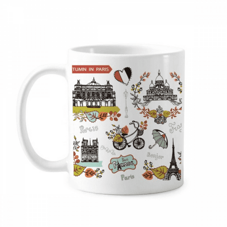 

Autumn Eiffel Paris France Graffiti Mug Pottery Cerac Coffee Porcelain Cup Tableware