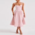 thumbnail image 3 of PENGXIANG Flowy Party Dress for Women with Sleeveless and Backless Design in Solid Color for Summer, 3 of 9