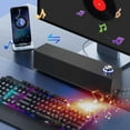 thumbnail image 4 of Black Desktop Bluetooth Speaker Long Strip Wooden Design With Aux Input For Pc Laptop And Home Audio Entertainment, 4 of 5