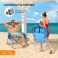 thumbnail image 5 of Ktaxon 2Pcs Tall Beach Chair, 5-Position Adjustable Folding Camping Chairs with Cooler Bag, Cup Holders and Towel Bar for Adults, Blue, 5 of 10