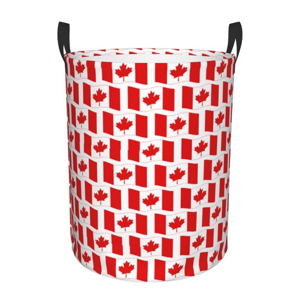 Fotbe Canada Cesto de Ropa con Asas, Cesto Impermeable de Gran Capacidad, Bolsa de Lavado para Dormitorio, Cesto de Ropa con Ruedas y Asas-Small