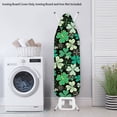 thumbnail image 3 of Renewold Elastic Ironing Board Cover with Elastic Straps, Stretch Polyester Spandex Fit for Most Standard Boards for St Patricks Day Irish Decor, 55 x 16 Inch, Green Shamrock Polka Dots Stripes, 3 of 5