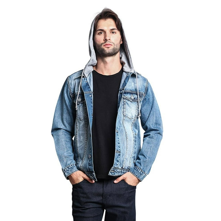 Men's layered jacket with hood best sale