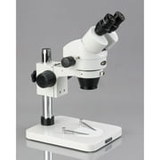 AmScope SM-1BSZ Professional Binocular Stereo Zoom Microscope, WH10x Eyepieces, 3.5x-90x Magnification, 0.7X-4.5X Zoom Objective, Ambient Lighting, Pillar Stand, Includes 0.5x and 2.0x Barlow Lenses