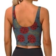 thumbnail image 3 of Lsque Ladybug Printed Women'S Sports Bra, Compression, Moisture Wicking, High-Impact Sports Bra For Women,Supportive sports bra-Medium, 3 of 9