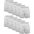 thumbnail image 1 of Calzoncillos tipo bóxer Gildan para hombre, 10 unidades, de algodón blanco, talla grande, 1 of 5