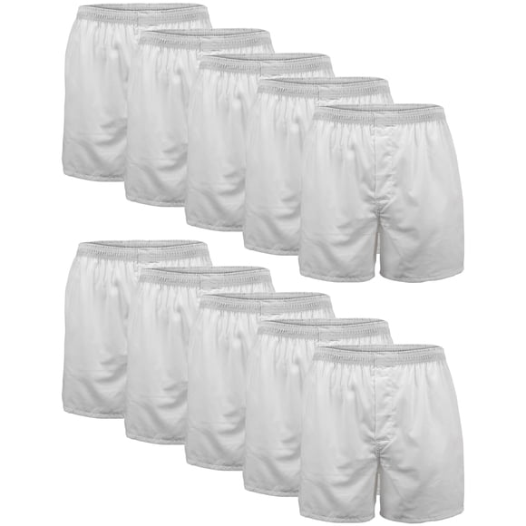 Calzoncillos tipo bóxer Gildan para hombre, 10 unidades, de algodón blanco, talla grande