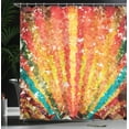 thumbnail image 4 of Ambesonne Orange Shower Curtain, Rainbow with Diamonds, 69"Wx75"L, Orange Red, 4 of 5