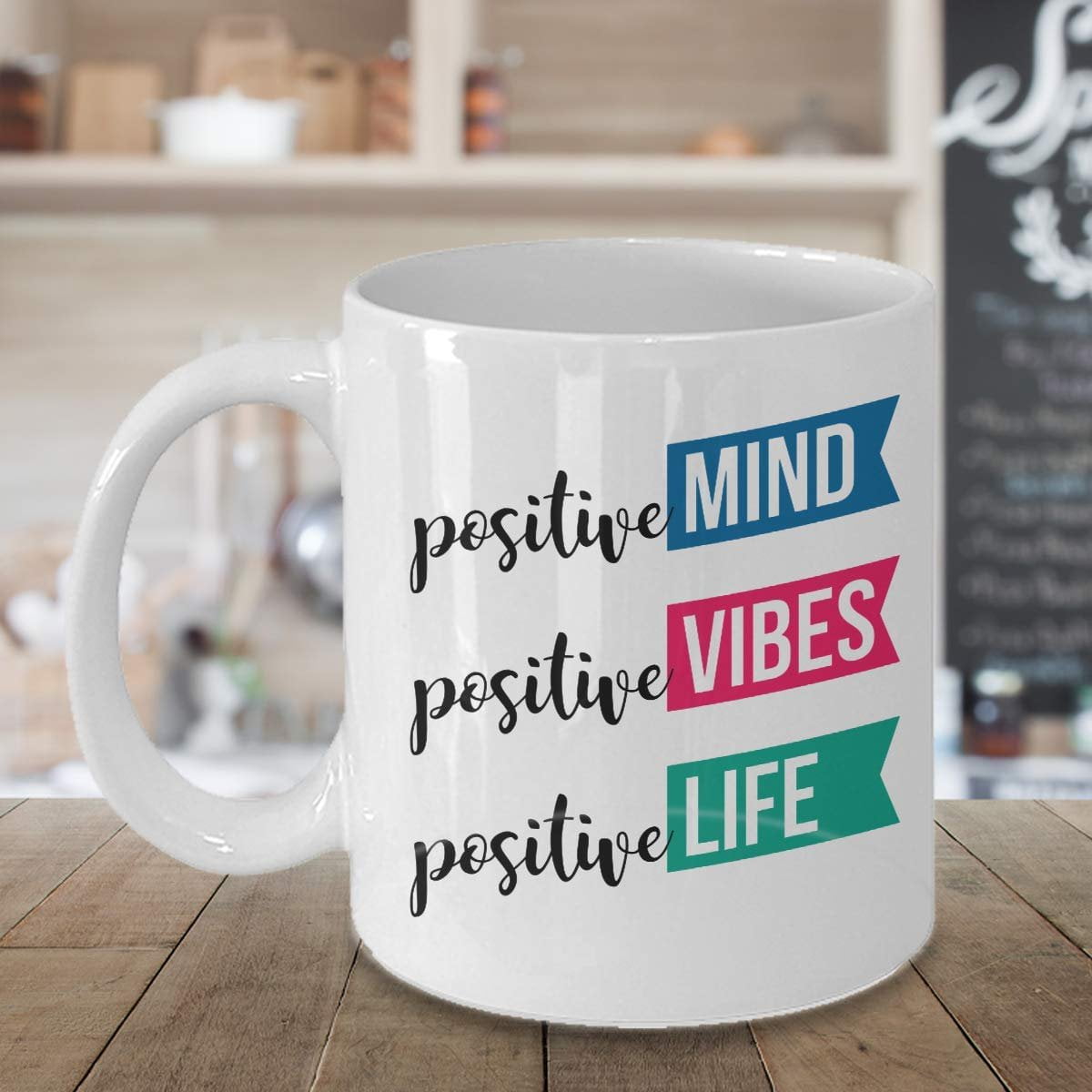Positive Mug Ceramic Mug Gift for Men,Gift for Women Live in the Moment Mug Life Saying Mug Gift for Office,Friend Gift Good Vibes Mug