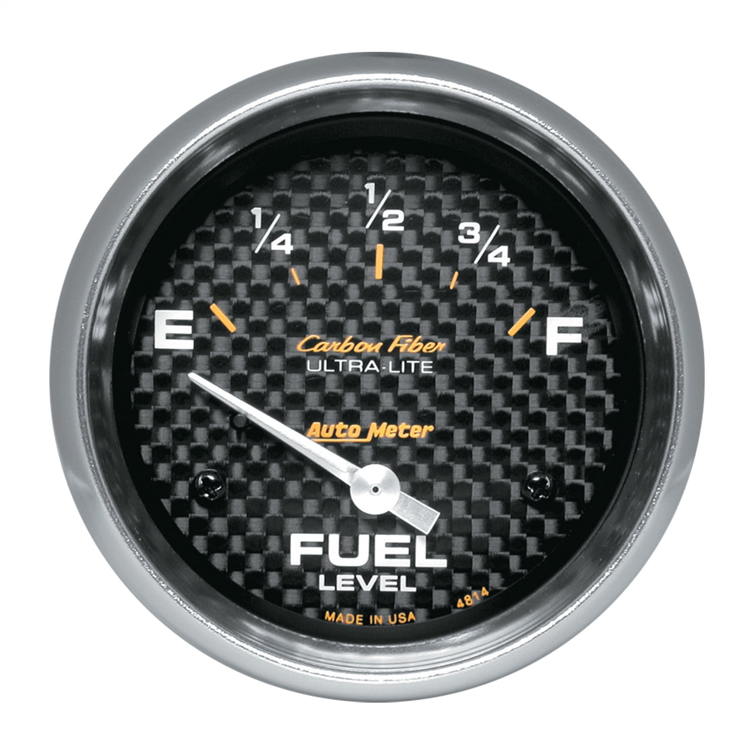 AutoMeter 4910 Ultra-Lite II Electric Programmable Fuel Level Gauge; 2-1/16  in.; Silver Dial Face; Fluorescent Red Pointer; White LED; Electric Digital  Stepper Motor; Programmable 0-280 Ohms; - Walmart.com