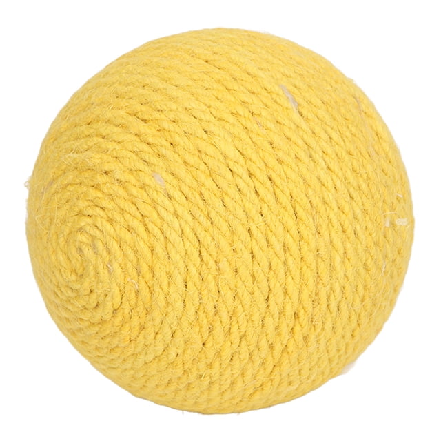 Cat Sisal Ball Toy, Healthy Teeth Claws Grinding Rattling Stones Inside Kitten Sisal Ball Interactive Scratch Resistant Interesting For Playing White,Green,Yellow