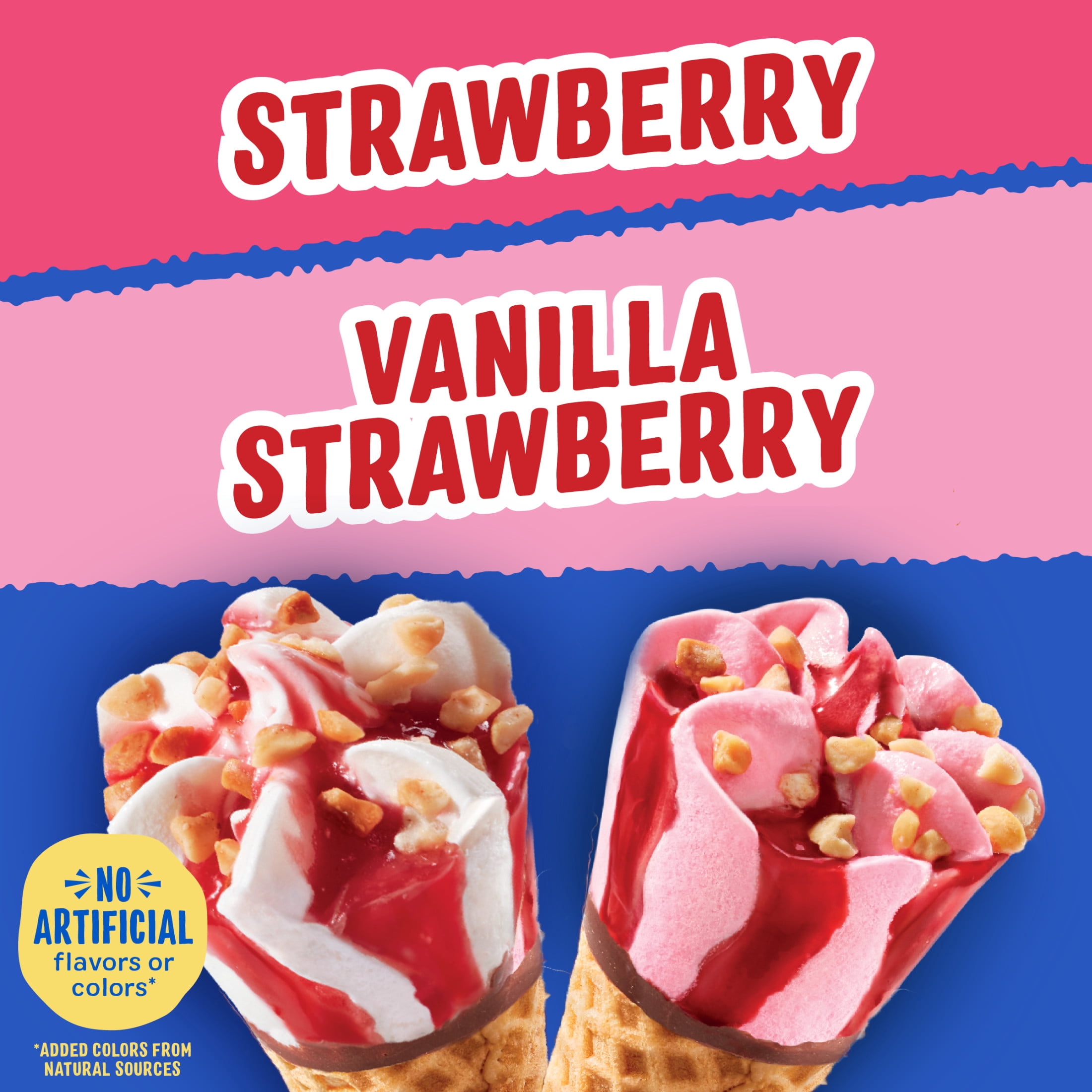 Drumstick Lil' Drums Vanilla or Strawberry Sundae Cones Variety Pack, Kosher, 12 Count