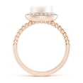 thumbnail image 2 of ANGARA Freshwater Cultured Pearl Ring with Beaded Split Shank in 14K Rose Gold for Women | June Birthstone, Birthday, Anniversary, Jewelry Gift for Women | Pearl Ring, 2 of 9
