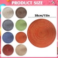 thumbnail image 3 of 4 Pcs Round Braided Placemats, 15" Woven Braided Place Mats, Rustic Table Decors, Heat Resistant Placemats, Washable Circle Table Mats, Dining Table Protectors, Hand Weave Table Linens, 3 of 6