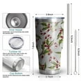 thumbnail image 6 of 30oz White Christmas Candy Cane Pattern Tumblers Stainless Steel Tumbler with Lid and Straw,Vacuum Insulated Double Wall Travel Tumbler Cups Mug with Cleaning Brush for Coffee,Tea, 6 of 7