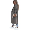 thumbnail image 4 of Abrigo de Lana de Invierno para Mujer, Estilo Informal, con Solapa y Botonadura Sencilla. Gris L, 4 of 10