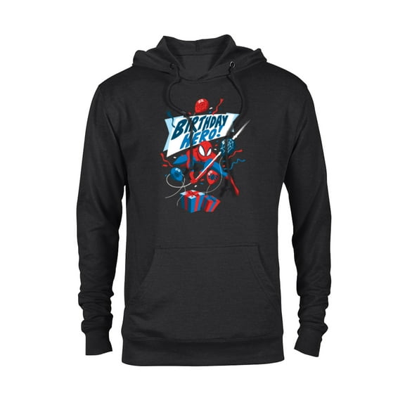 Marvel Spider-Man Birthday Hero - Pullover Hoodie for Adults - Customized-Black
