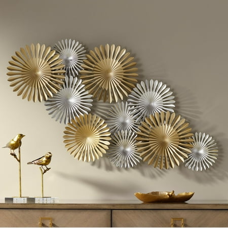 Newhill Designs Sparks 45 Wide Gold And Silver  Metal Wall  