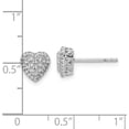 thumbnail image 4 of Gold 14k White Polished Diamond-cut Heart Post Earrings - 7.25mm, 4 of 6