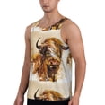 thumbnail image 2 of Wukai Yak Print Men’s Workout Tank Top Sleeveless Muscle T shirt Gym Running Fitness Tank Top-4X-Large, 2 of 7