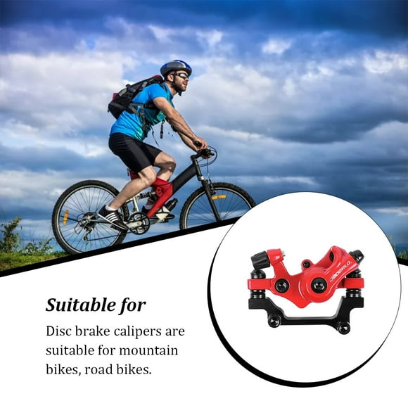 JEDERLO Mechanical Practical Cable Disc Brake Calipers Lightweight Solid Coated Surface Bike Component Accessories Brake Pads Red Rear