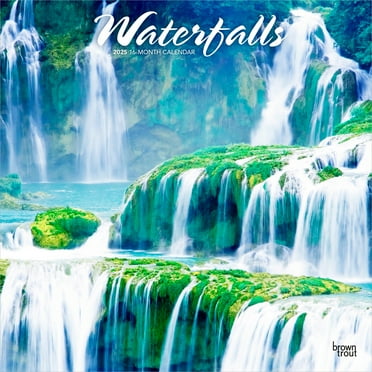 Waterfalls | 2025 12x24" (Hanging) Square Wall Calendar | Plastic-Free | BrownTrout
