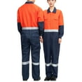 thumbnail image 2 of Txeol Men's Long Sleeve Work Coveralls Jumpsuits Mechanic Uniform Lightweight Reflective Safety Workwear,XXXL,Orange, 2 of 7