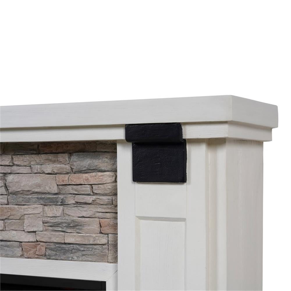 LIVILAND 48" Magnesium Oxide Freestanding Electric Fireplace with Mantel - White